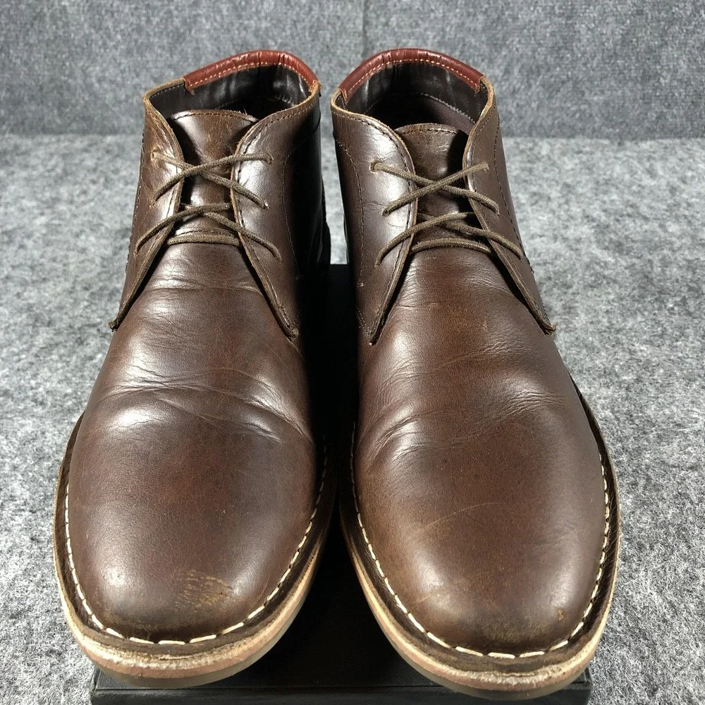 Steve Madden Boots‎ Mens Size 10 Dark Brown Leather Heston Chukka Lace Up 983